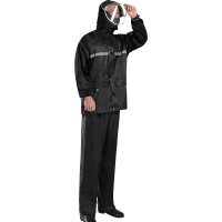 沐茵树牛津布虎头帽双帽檐分体式雨衣 反光执勤成人户外雨衣套装my-025