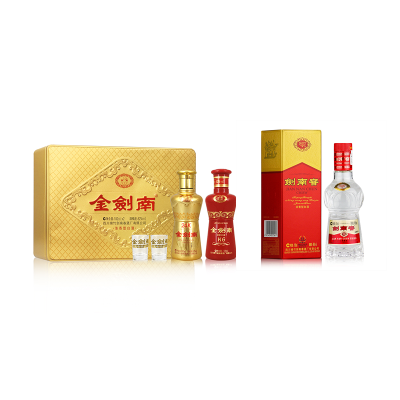 剑南春金剑南K6小酒52度100ml*2瓶+水晶剑100ml*1瓶