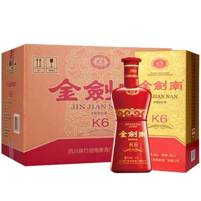 剑南春 金剑南K6 52度500ml*6瓶浓香型白酒商务送礼佳品