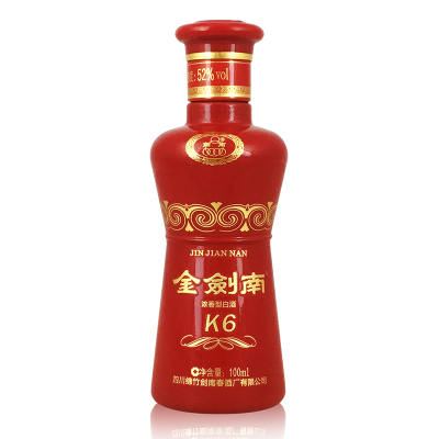 剑南春金剑南K6小酒52度100ml*1瓶小酒浓香型白酒