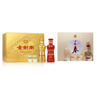 剑南春金剑南k6小酒100ml*2瓶+五粮春名门之秀小酒礼盒52度100ml礼盒装