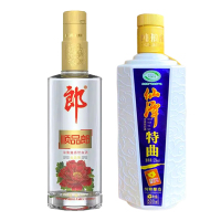 45度顺品郎金盖480ml+2020 年52度仙潭特曲500ml*2瓶浓香型白酒组合装白酒