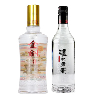 剑南春金剑晶品500ml*1瓶+泸州老窖黑盖500ml*1瓶浓香型白酒组合装