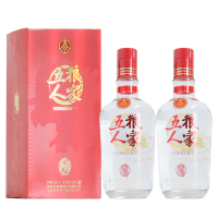 五粮液五粮人家52度500ml*2瓶浓香型白酒 2014年