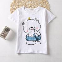 [促销]贝壳心雨100%纯棉儿童短袖T恤 女童卡通印花短袖T恤男童休闲上衣
