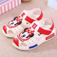 [促销]1儿童2卡通包头凉鞋3防水4岁防滑男童女童宝宝小孩软底塑料沙滩鞋