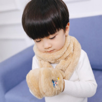 [促销]韩版儿童围巾手套秋冬宝宝毛绒围脖男童女童可爱保暖小孩围巾手套