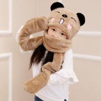 [促销]秋冬天加厚毛绒儿童帽子围巾手套三件套一体女童男童小孩宝宝围脖