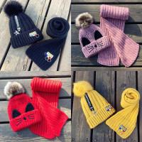 [促销]儿童帽子秋冬季3岁4男童5宝宝毛线帽围巾套装7小孩8冬天女童帽12
