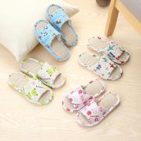 [促销]儿童亚麻拖鞋宝宝男童女童室内秋冬四季居家用可爱卡通棉麻布小孩