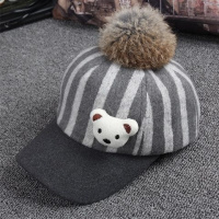 [促销]儿童帽子秋冬男童鸭舌帽韩版潮女童1-4岁宝宝毛呢帽小孩棒球帽春