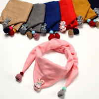 [促销]儿童围巾春秋冬季新款韩版宝宝男童围脖女童可爱婴儿小孩巾潮粉色