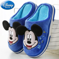 [促销]迪士尼男童女童宝宝防滑小孩室内包跟米奇卡通可爱秋冬儿童棉拖鞋