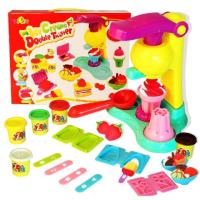 [促销]彩泥+模具 面条机冰淇淋3D橡皮泥挤压汉堡模具套装儿童过家家玩具