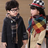 [促销]亲子格子围巾潮宝宝小孩子秋冬纯棉围脖儿童男女孩学生加长披肩