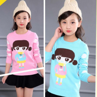 [促销]女童毛衣针织衫童装儿童毛衣打底衫上衣套头圆领卡通小女孩