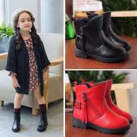 [促销]2018款女童靴子秋冬皮靴短靴软底棉靴加绒加厚雪地靴[26-36码]