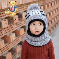 [促销]ClassicTeddy韩版儿童帽子秋冬宝宝保暖男女童加绒围脖连体毛线帽