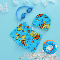 [促销]男童泳衣泳裤泳帽套装儿童男孩分体游泳衣韩国宝宝泳裤防晒泳装