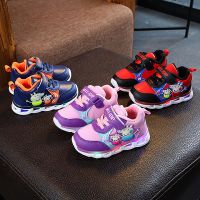 [促销]2018秋款亮灯闪童鞋女宝宝加绒学步鞋0-1-2岁半3男童软底棉鞋防滑