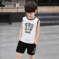 [促销][背心+短裤3-14岁]男童背心短裤套装2018新款童装童夏装两件