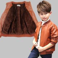 [促销][软皮质,不起皮]男童外套春秋款儿童皮衣中大童夹克加绒加厚