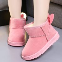 [促销]亲子鞋母女冬保暖加绒加厚儿童雪地靴兔耳朵平底男女童防滑雪地靴