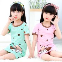 [促销]女童睡裙纯棉夏季儿童睡衣中大童小女孩宝宝薄款短袖连衣裙家居服