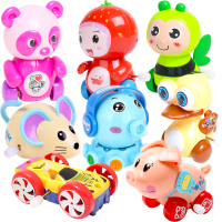 [促销]趣味卡通动物条车幼儿动物条上链上弦多件套儿童会跑玩具组合