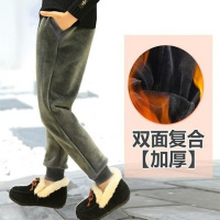 [促销]18中大男女童秋冬金丝绒运动裤儿童加绒休闲裤女孩冬季加厚保暖裤