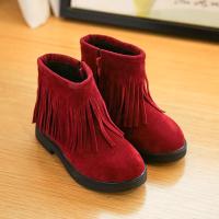 [促销][21.9抢1000件 抢完恢复29.9]女童靴子2017秋冬季新款童鞋儿童雪地靴流苏韩版棉靴公主短靴棉鞋
