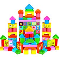 [促销]宝宝实木头儿童拼插装婴儿小男生女孩积木制质玩具幼教力早教