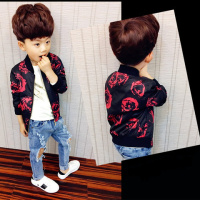 [促销]好奇都督2-12岁棒球服男童外套儿童男春秋春季2018新款夹克中大童