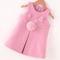 [促销]童装1-6岁女童毛呢背心连衣裙2018秋冬新款马甲龙凤毛呢宝宝裙子