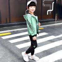 [促销]芭薇朵童装男童秋装套装新款春秋季中大儿童运动开衫两件套韩版