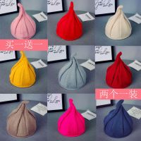 [促销]韩版女童春秋冬帽子男童西瓜帽宝宝毛线保暖婴儿儿童尖尖帽潮亲子