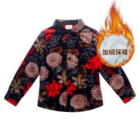 [促销]好奇都督春秋装儿童长袖衬衫2018新款男孩中大男童冬加绒加厚衬衣