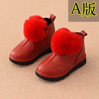 [促销]2018冬季宝宝保暖雪地靴女童真兔毛短靴[1-8岁]