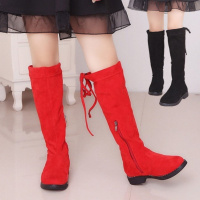 [促销]【贝童木】【冬季保暖】女童靴子中大童高帮公主单靴秋冬款高筒靴