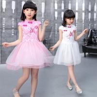 [促销]童装女童旗袍连衣裙夏2018新款女童公主裙中国风纱裙古筝表演裙子