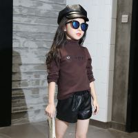 [促销]童装女童打底衫2018秋冬时尚新款纯棉刺绣加绒加厚中大童5岁宝宝7