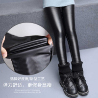 [促销]2018冬季新款童装女童皮裤儿童加绒加厚仿皮裤韩版小脚裤潮