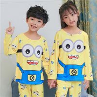 [促销]春秋季儿童睡衣男孩长袖小孩中大童男童睡衣卡通女孩家居服套装