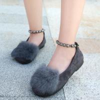 [促销]女童鞋子2018春秋新款韩版兔毛公主鞋女童皮鞋中大童儿童软底单鞋