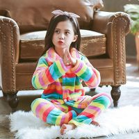 [促销]秋冬季儿童睡衣男女中大童珊瑚绒套装小孩子加厚宝宝法兰绒家居服