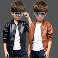 [促销]童装男外套秋冬季童皮衣2-15岁中大童男孩韩版宝宝休闲皮夹克上衣