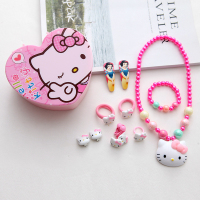 [促销]韩国小女孩项链首饰KT猫套装儿童耳夹公主手链女童戒指眼镜配饰