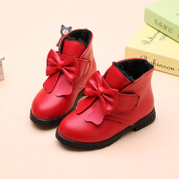 [促销][1-12岁]女童靴子女童公主鞋秋冬加绒棉靴韩版中大童短靴宝宝