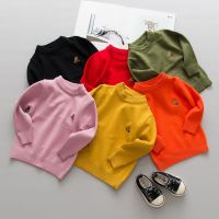 [促销][多款]秋款儿童毛衣纯色圆领韩版中小童毛衣宝宝打底衫针织上衣