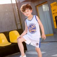 [促销]儿童篮球服男孩运动套装夏新款中大童演出服男童背心短裤2件套
